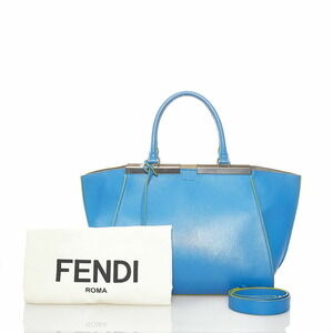 FENDI Blue Leather Shoulder Bag